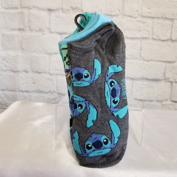 Disney Lilo and Stitch Scrump Character No Show Socks 5 Pair Set New - Picture 4 of 13